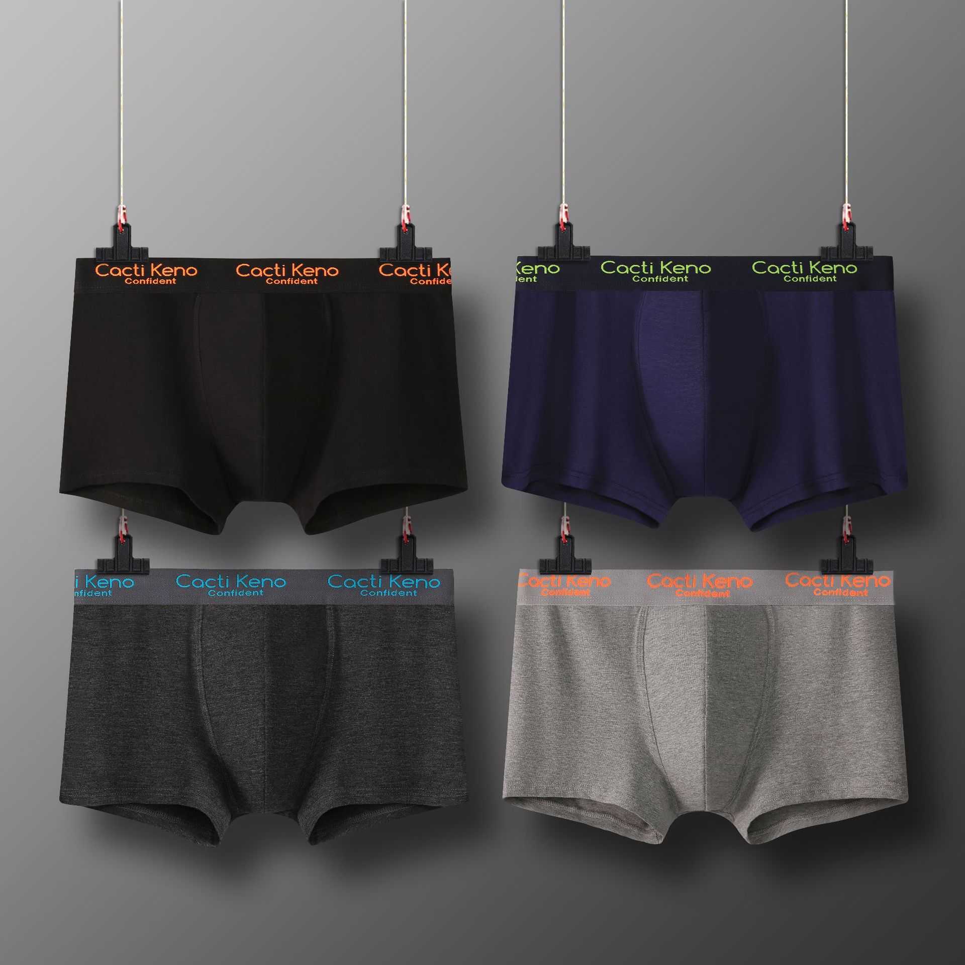New mid-waist men's underwear cotton boxers plus size antibacterial four-corner men's underwear gift box manufacturers wholesale