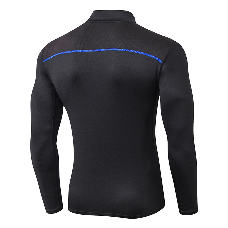 Men's Autumn and Winter Collar Fitness Clothing PRO Sports Running Training Long Sleeve High Elastic Quick-drying Tight Clothing 91505