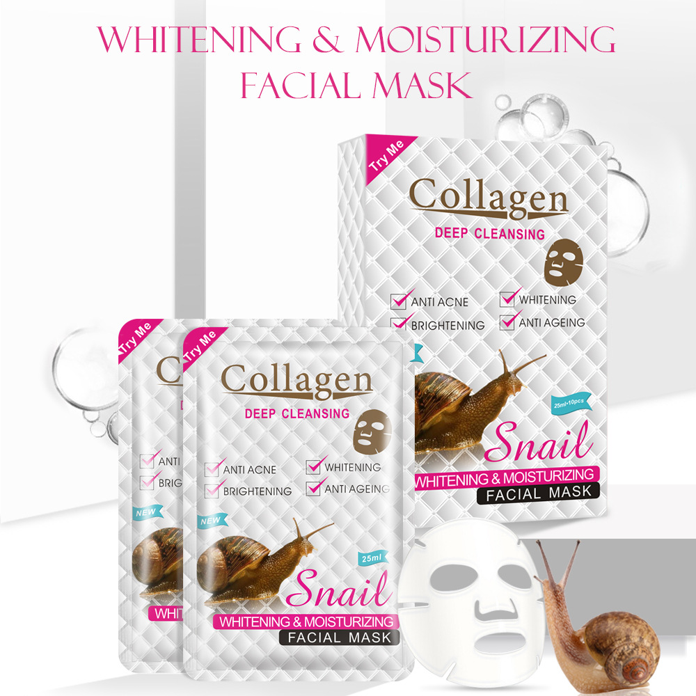 Peimei cross-border snail stock mask hydrating brightening and softening skin mask wholesale Facial mask