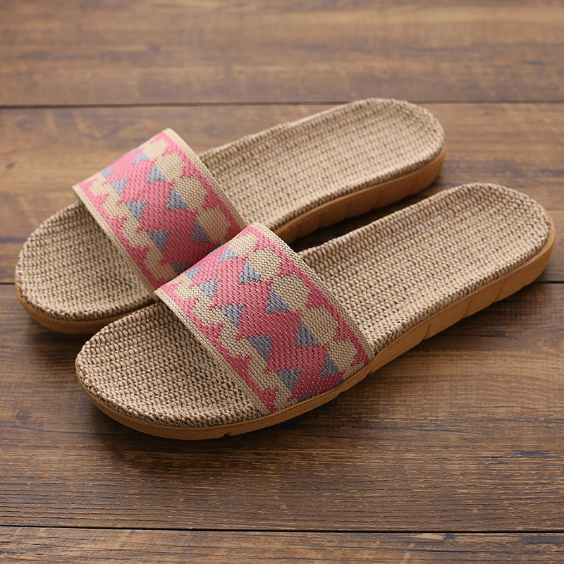 Lightweight Yuerkang New Home Sandals and Slippers Home Indoor Non-slip Linen Slippers Men's and Women's Non-slip Slippers