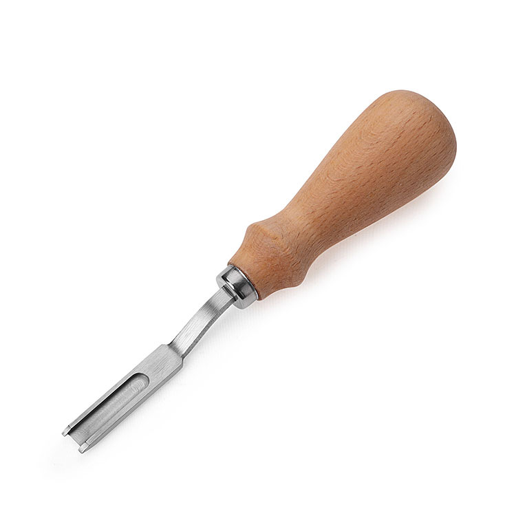 Beech handle French leather trimming machine leather carving leather art tool Chamfering wide mouth oblique edge cutting knife hand shovel edge thinning