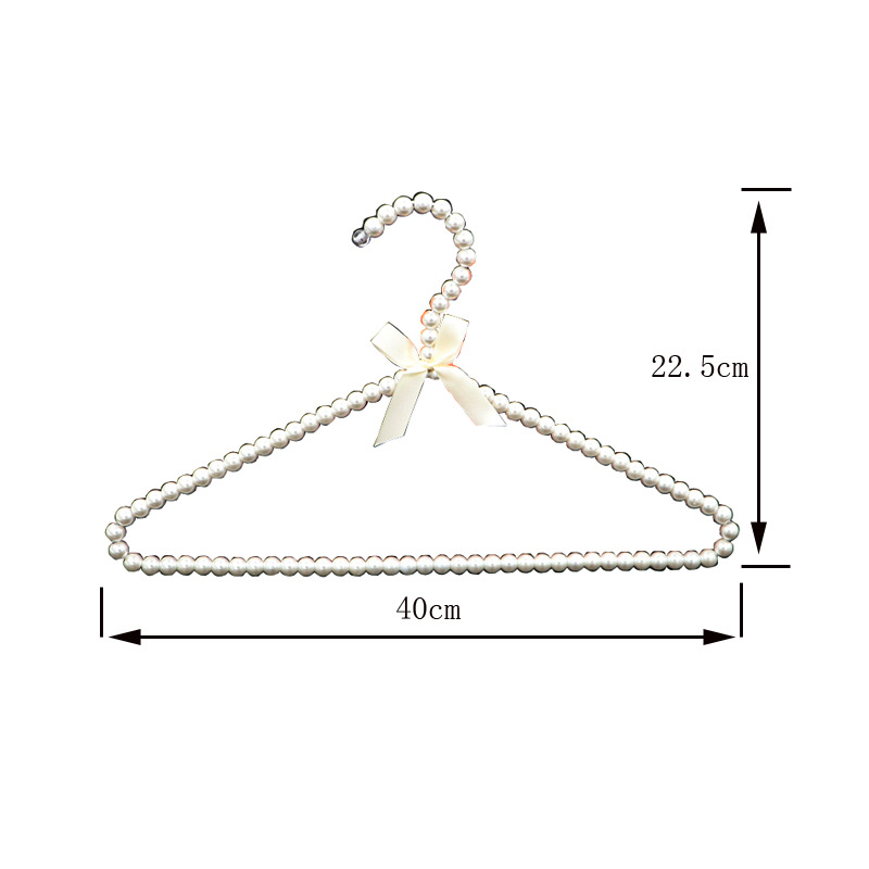 40CM Pearl hanger with bow imitation pearl hanger clothing store hanger