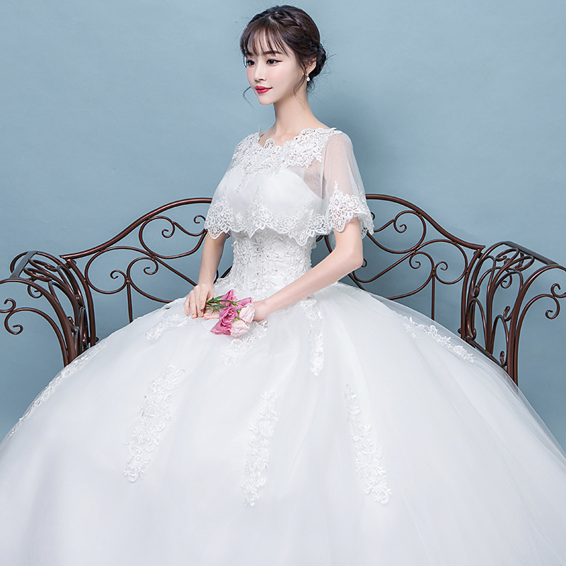 Wedding Dress 2022 Mori Style New Trailing Round Neck Korean Style Princess Bride Women's Slimming Wedding Dress