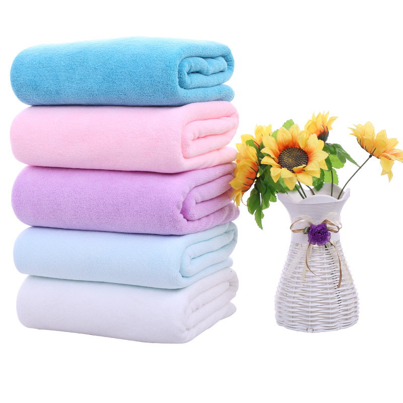 Factory wholesale beauty salon microfiber bath towel home foot shop solid color absorbent lint-free bath towel