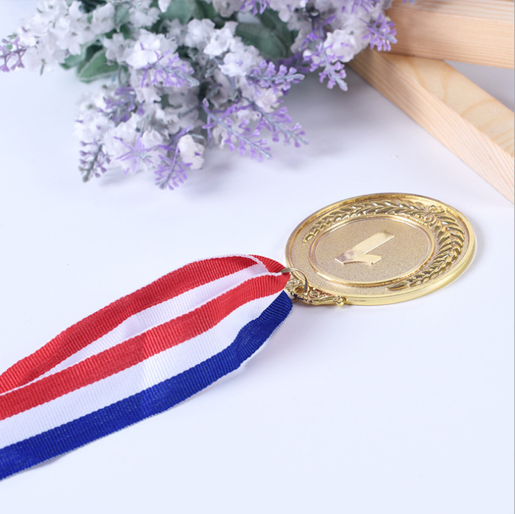 In stock Digital medal digital wheat ear Guanya Third Army games making wheat ear 123 gold foil zinc alloy Medal