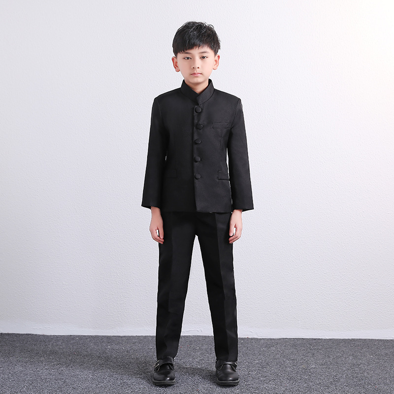 Boys' Zhongshan Suit Student Suit of Republic of China Chinese Style Tang Suit Chinese Style Children's Shirt Children's June 1 Recitation Performance New