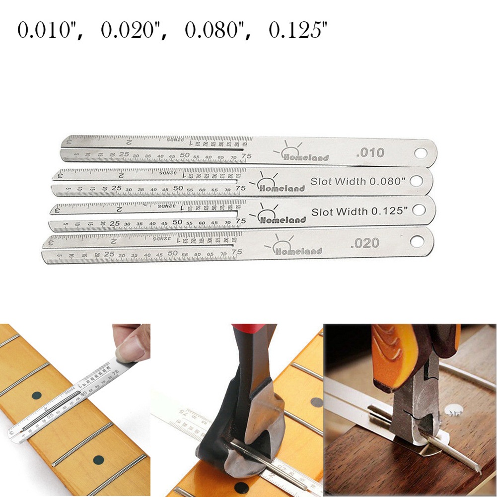 Guitar wire measuring mounting ruler fingerboard protection steel sheet 0.010,0.020 inches