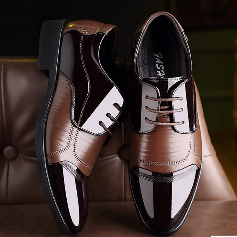 Men's British Style Business Dress Shoes Men's Breathable Casual Shoes Fashionable Breathable Shoes Men's Large Size Work Shoes
