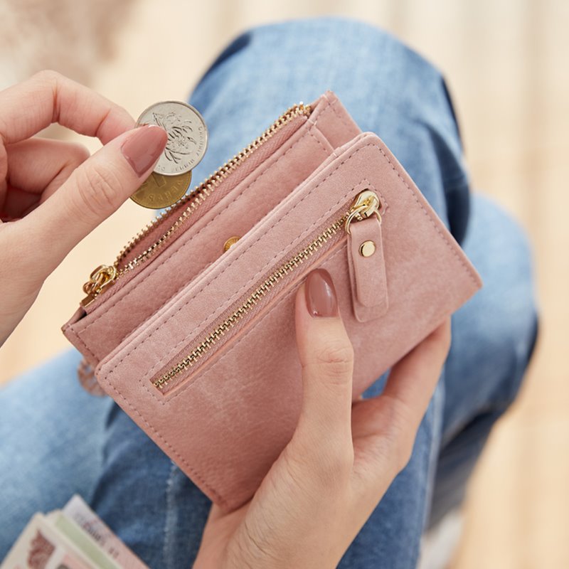 Wallet Women's Short Student Korean Style 2023 New Style Fresh Style Multifunctional Folding Tassel Pendant Wallet Coin Wallet