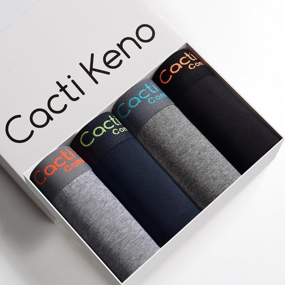 Men's underwear cotton breathable mid-waist boxers new large size Boys boxed shorts head manufacturers wholesale