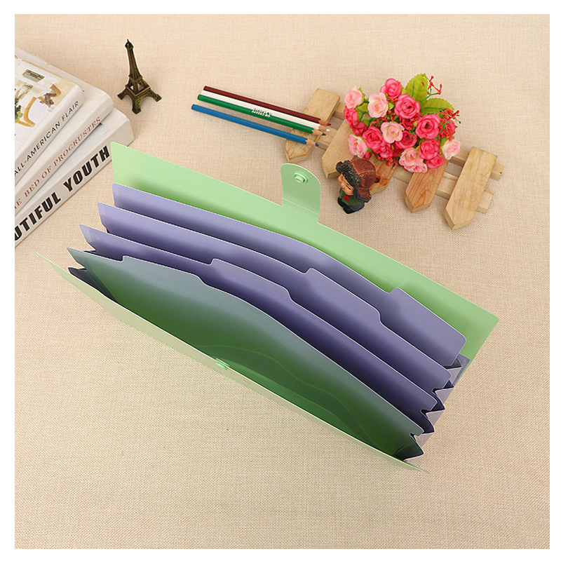 Factory direct supply Korean version of smiling organ bag plastic students waterproof multi-layer file package folder wholesale