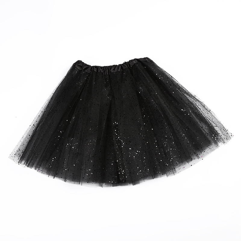 Foreign trade European and American adult tutu skirt sequins 3-layer mesh puffy ballet skirt manufacturers direct supply