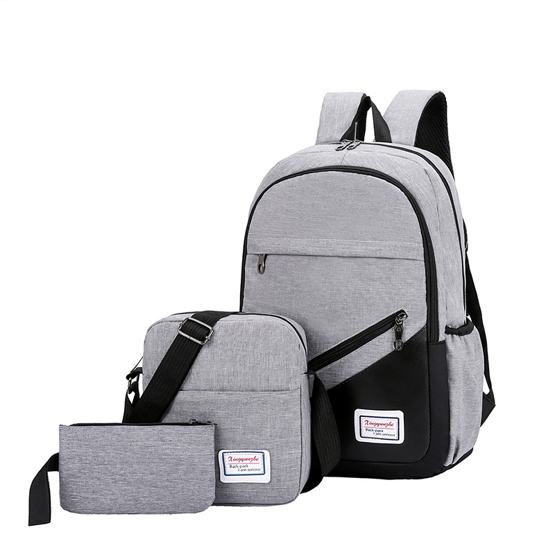 Spot 2021 New College Style Neutral Backpack Solid Color Travel Polyester Multi-piece Backpack