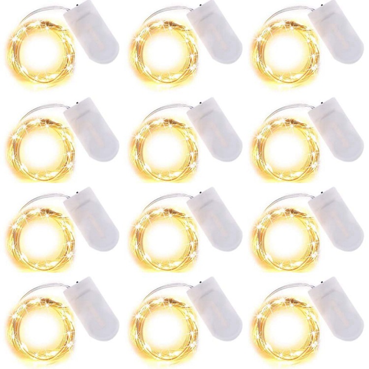 Cross border LED button lamp birthday gift box lamp Christmas decoration light string battery box atmosphere copper wire lamp waterproof light string