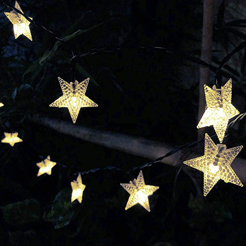 LED太阳能星星灯串户外防水庭院花园装饰彩灯满天星串灯节日串灯