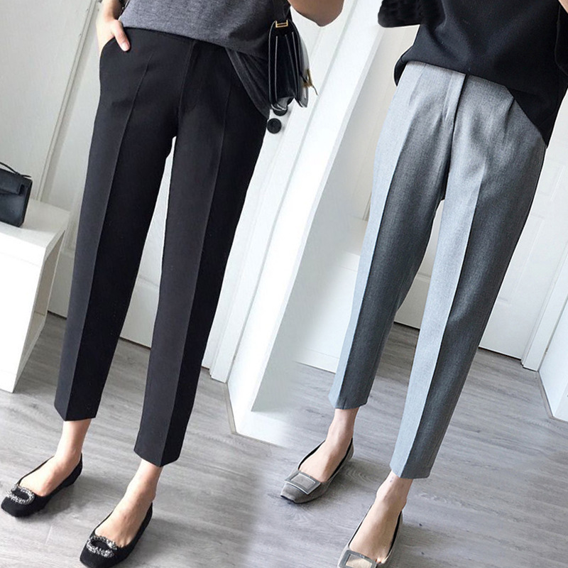 Suit pants for women 2024 spring/summer fashionable cropped pants Korean style loose straight pants for students cigarette tube pants skinny pants