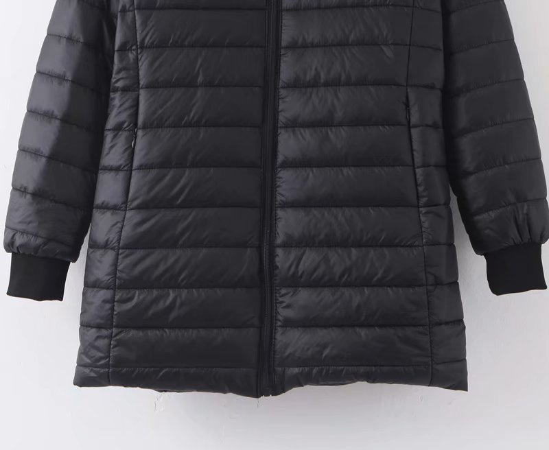 24 autumn and winter new long Korean style hooded slim fit plus velvet cotton long hooded plaid cotton women's cotton-padded jacket_voghion.com