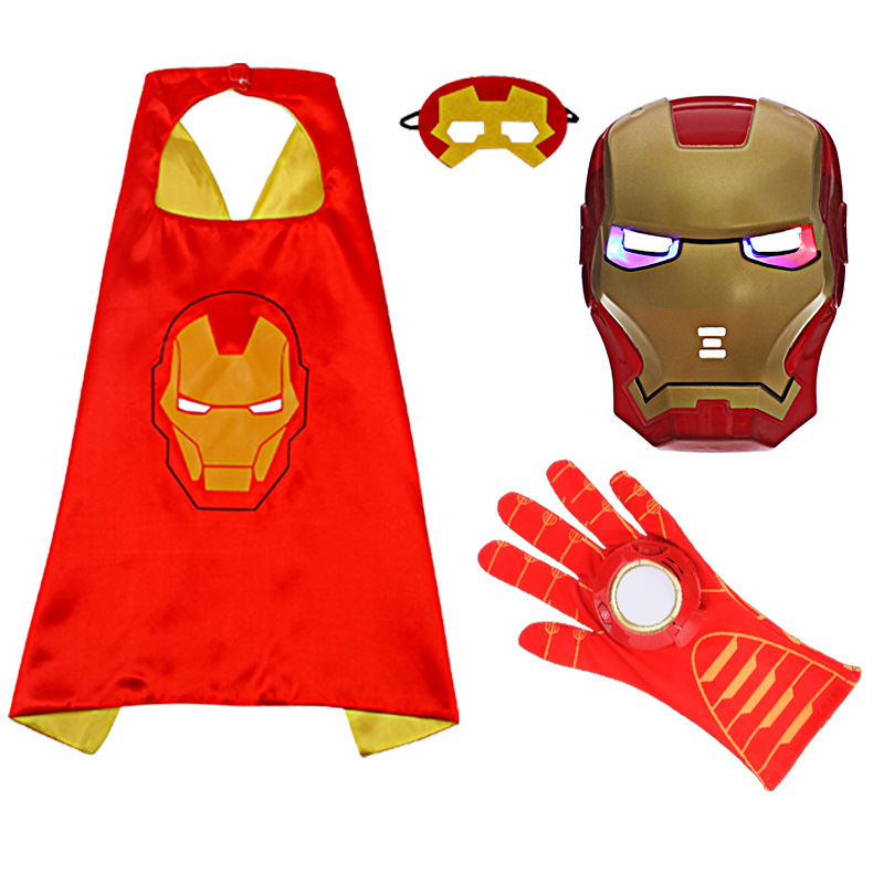 Iron Man cloak Luminous Mask weapon wear cos dress up gloves launch suit Halloween children cloak