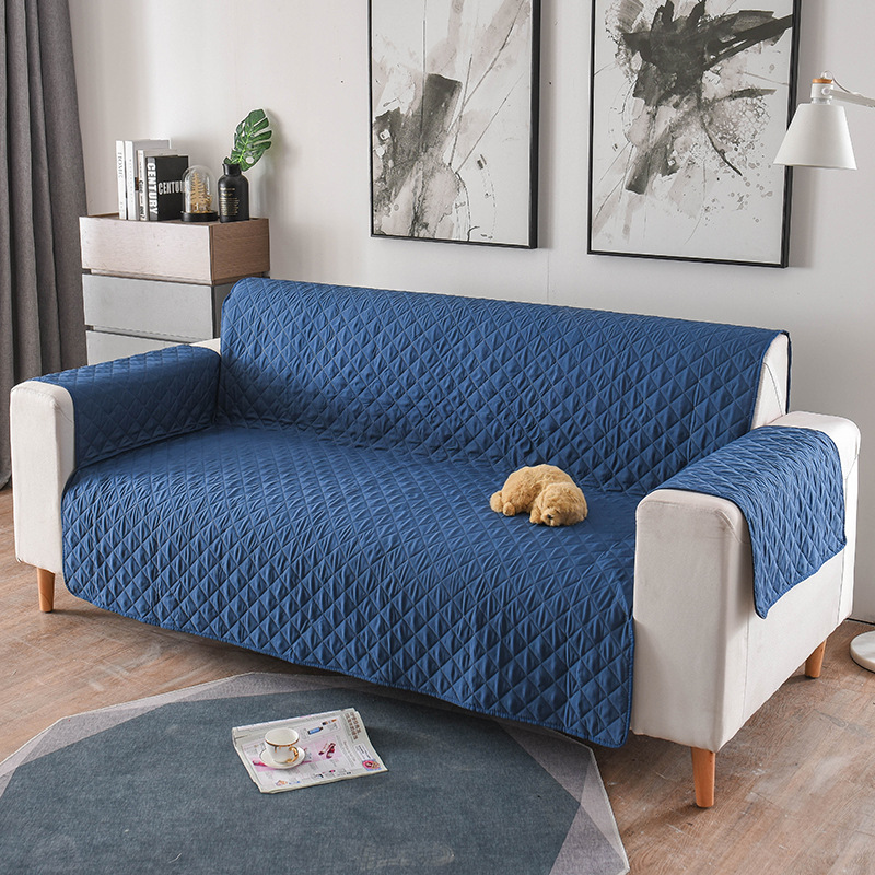 Amazon pet sofa cover cushion integrated sofa cover dust cover solid color fabric lazy sofa cover wholesale