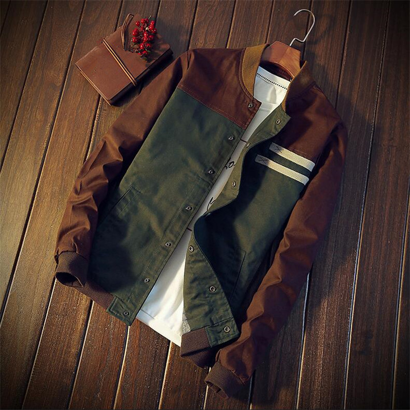 Spring Side Slit Pocket Youth Ordinary Slim-Fit Single Breasted Green Cotton Casual Fashion Spot Jacket