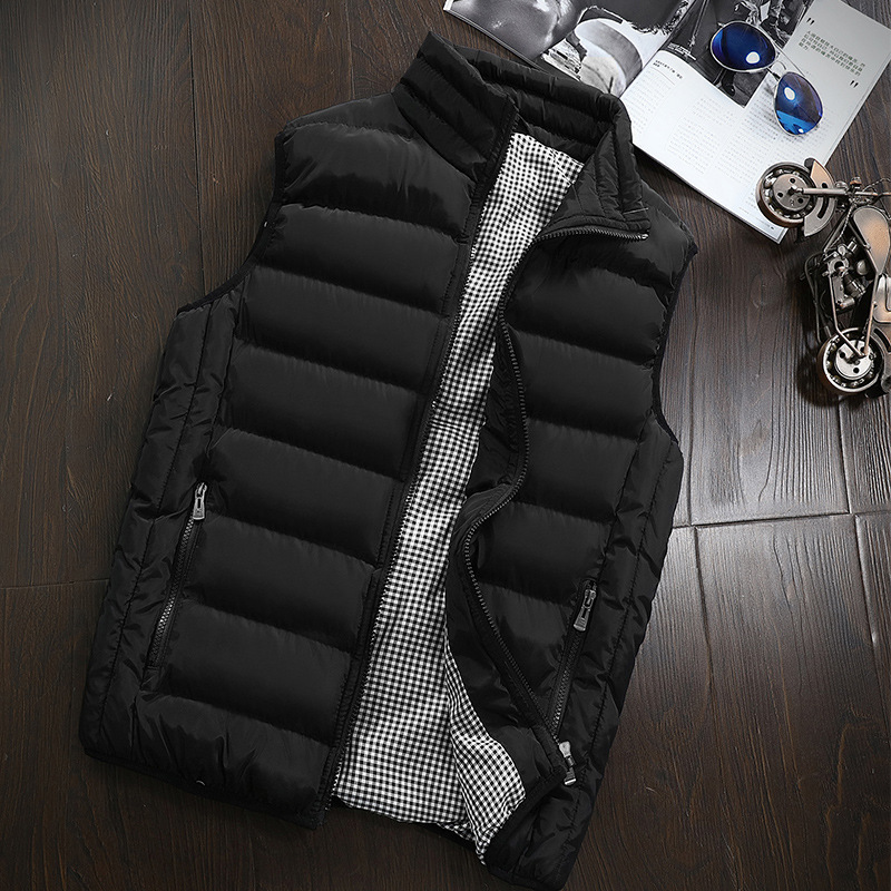 Factory perennial supply autumn and winter down cotton-padded jacket waistcoat men's vest cotton lightweight vest support printed embroidery