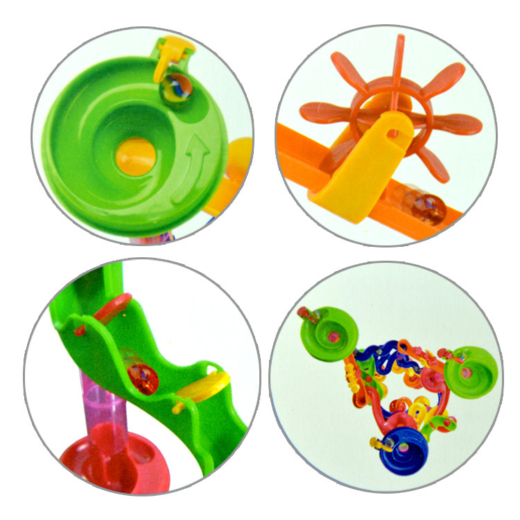 Cross-border rail ball Building Blocks 3D three-dimensional maze pipe diy assembled toy building blocks 105PCs wholesale