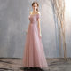 2024 New Bridesmaid Dress Women's Spring Korean Style Pink Off-shoulder Sister Group Fairy Elegant Banquet Slimming Evening Dress