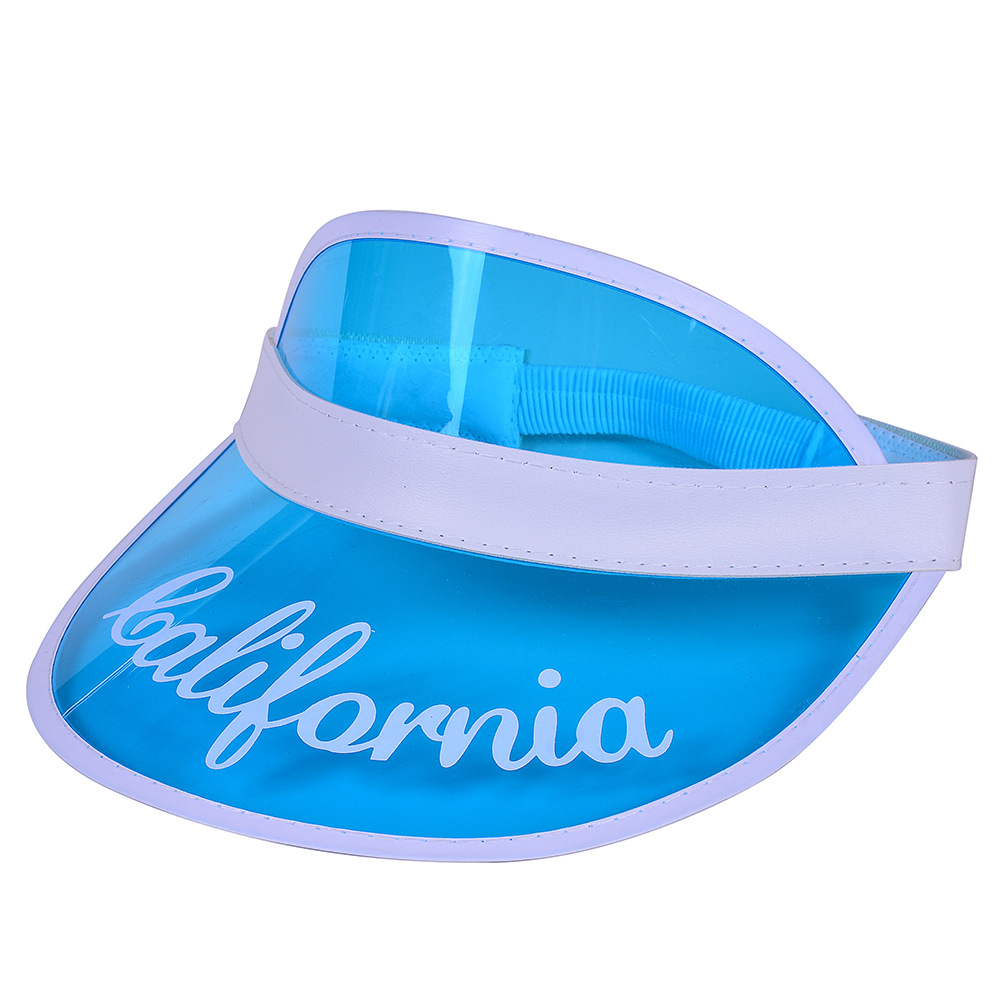 Transparent plastic advertising cap PVC empty top cap European and American gifts gifts VISS printing logo sun hat silk screen printing