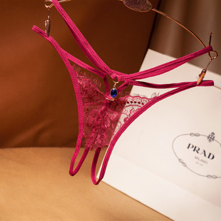 Light Luxury Lace Sexy G-string Women's Cross Strap Ultra-thin Hollow-out Temptation Underwear Hot Open T-pants 2225