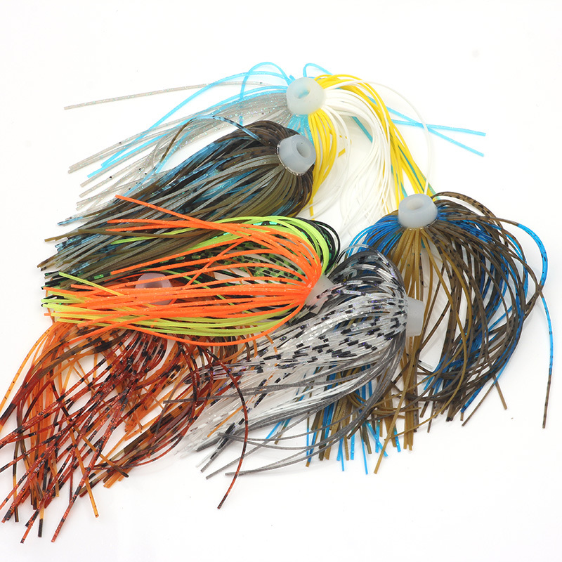 Luya fake bait bearded DIY modified accessories silicone wire lead hook silicone skirt hook bait fish bass jigs