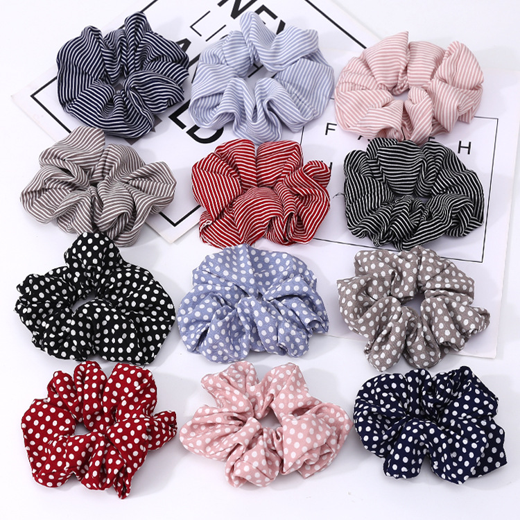 Bowel hair band ribbon ponytail hair band striped polka dot fabric hair band elastic hair band hair accessories hair band