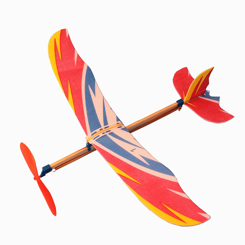 Mini small size Thunderbird aircraft rubber band hand throwing foam glider model experiment handmade diy science and education