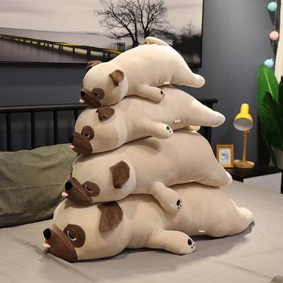 Pug dog puppy puppy plush toy cute Starling doll sleeping pillow doll LOGO