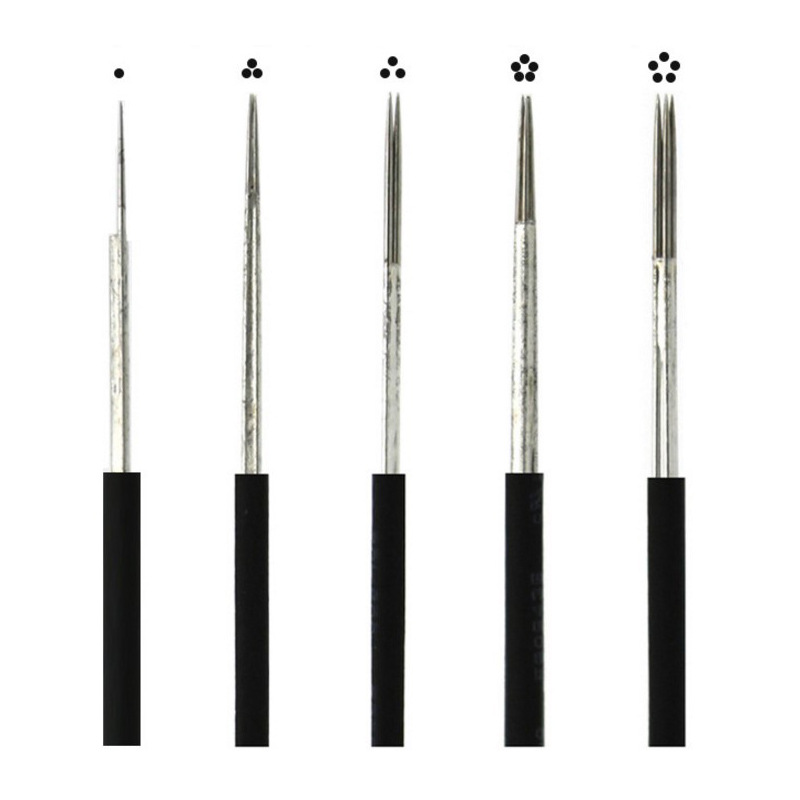 Tattoo manual round needle black leather closing fog god three needle fog eyebrow needle piece manual water fog eyebrow needle loose mouth God five needle