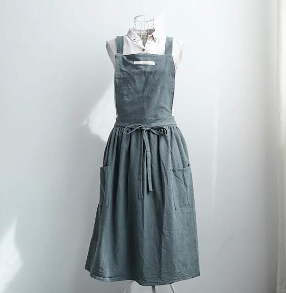 Set and Made Cotton and Linen Style Japanese and Korean Best Selling Sand Wash Comfortable Work Clothes Home Kitchen Apron Custom Logo