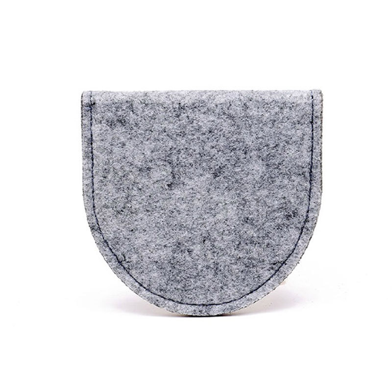 Factory wholesale semi-circular felt coin purse portable multi-color printable LOGO
