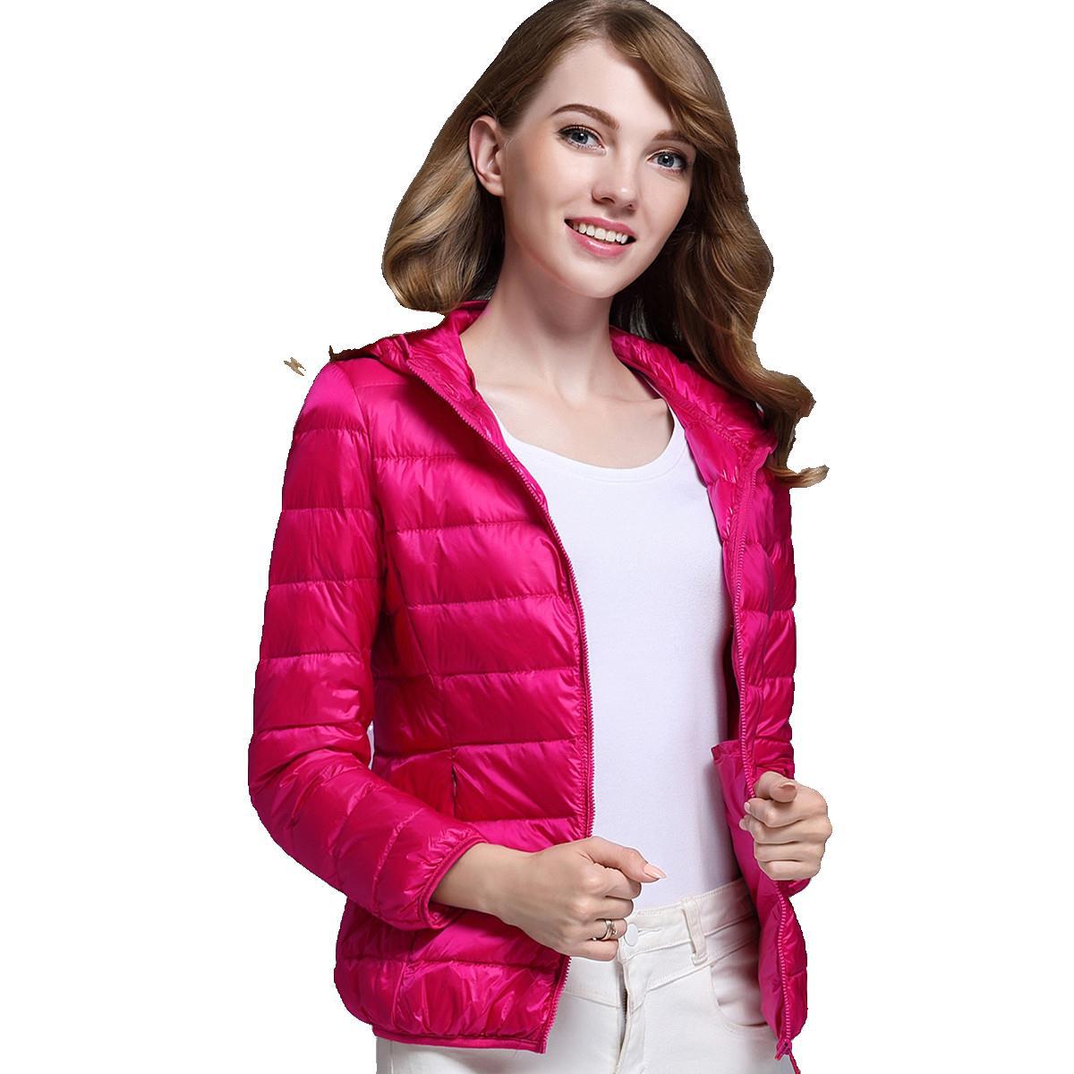 Cross-border Short Hooded Lightweight Down Jacket Women's Autumn and Winter Lightweight White Duck Down Plus Size Fashionable Slim-fit Jacket