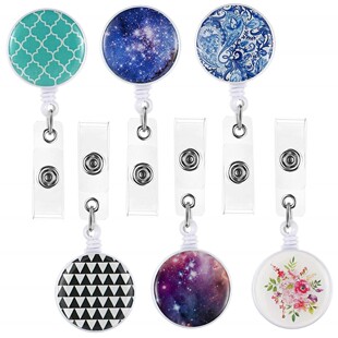 Factory Direct pattern ID buckle retractable badge buckle Crystal patch epoxy rotating back clip easy pull buckle