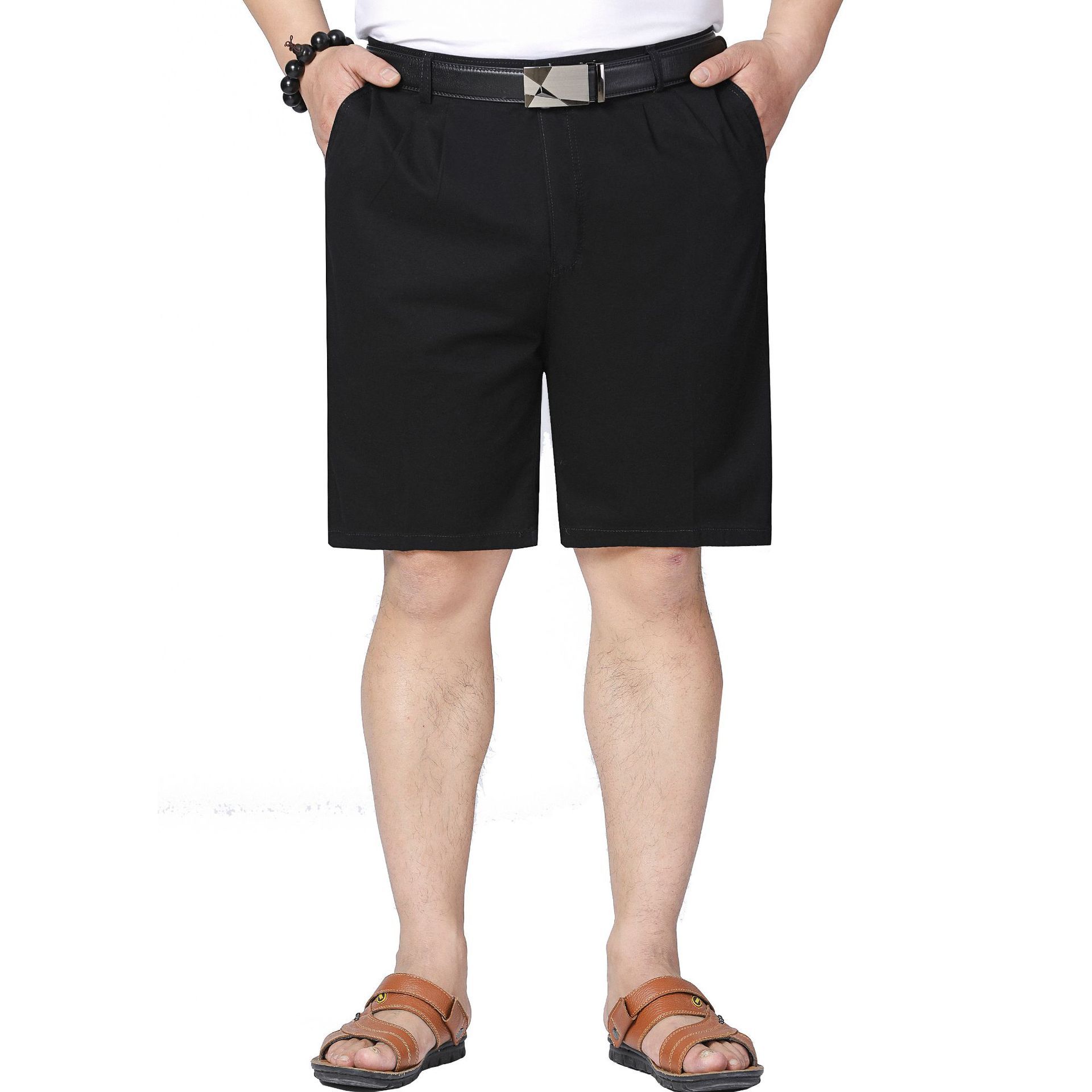 Middle-aged and elderly shorts men's summer cotton five-length pants loose father's suit pants thin casual men's pants men's pants