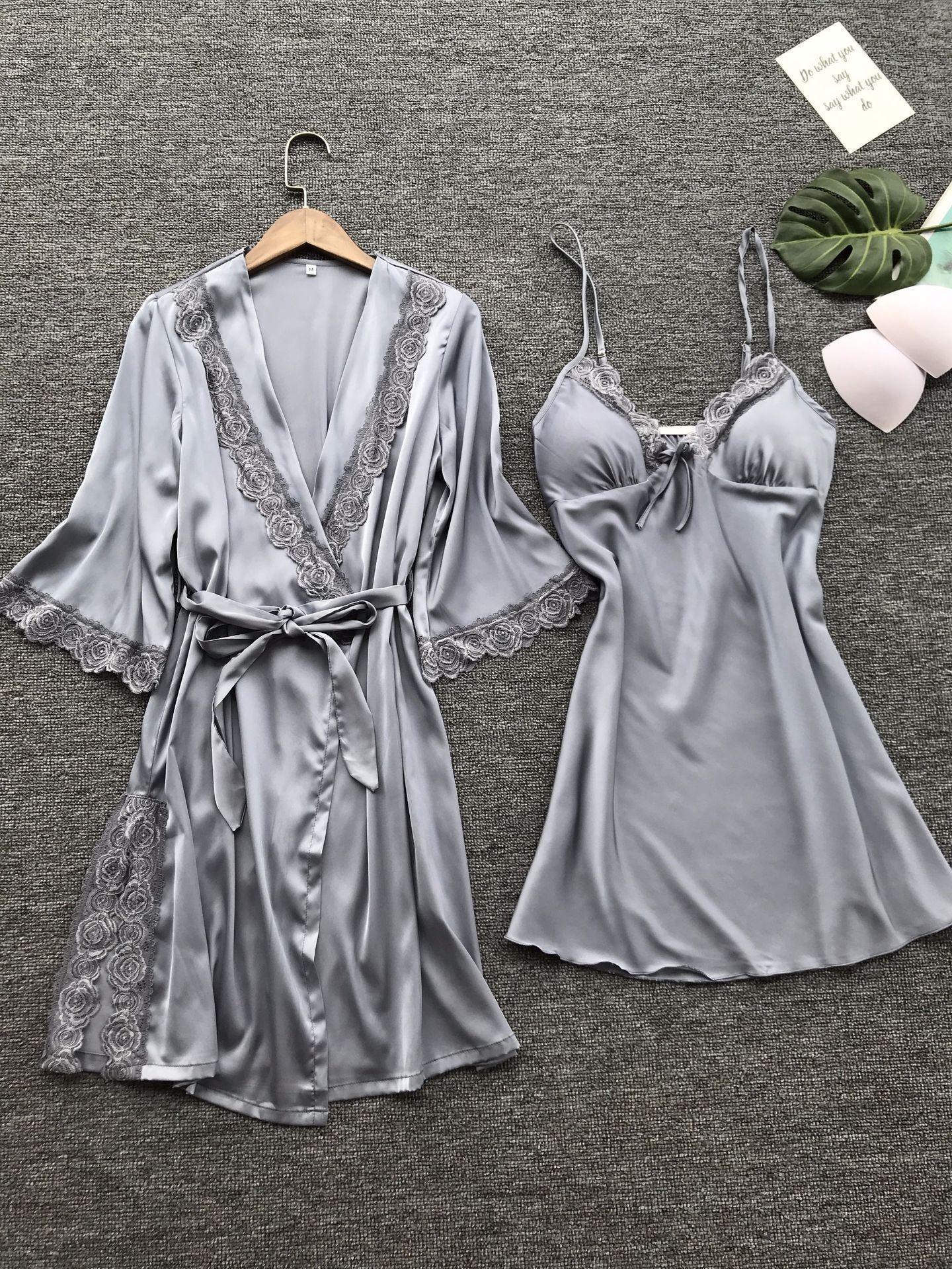 Foreign Trade Sex Pajamas Sexy Ladies Home Clothes Europe and America Sexy Nightgown Fat Large Size Color Solid Color Pajamas 08