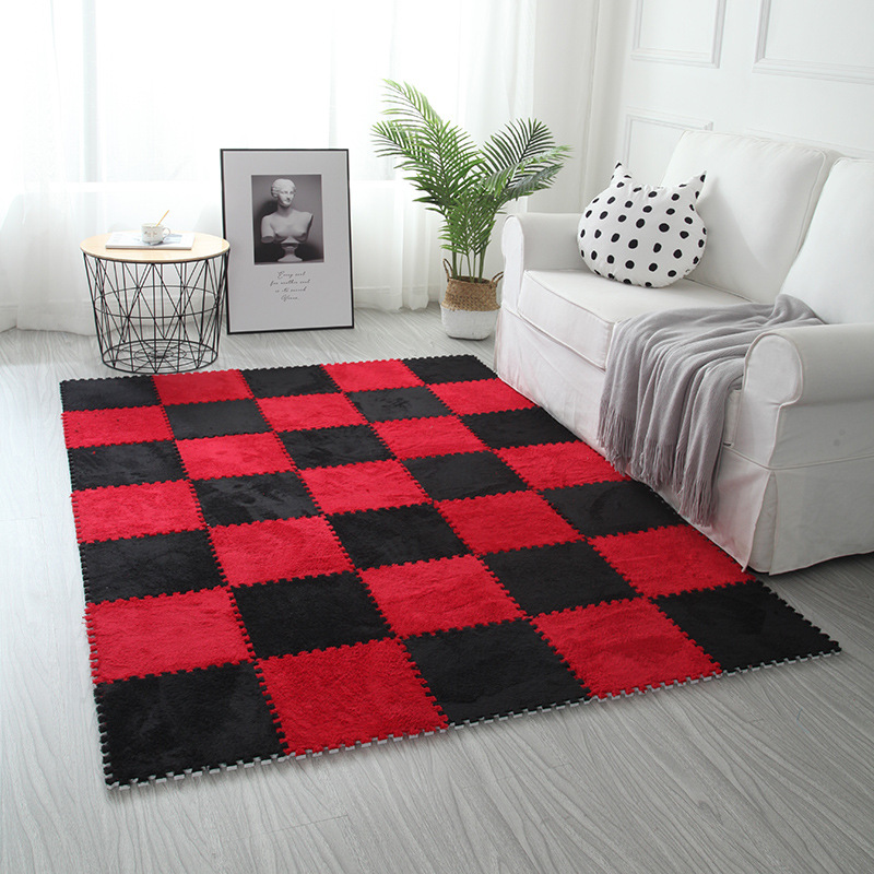 Cross-border exclusive for Nordic ins light luxury stitching carpet mat full of cute bedroom children climbing mat a generation of hair