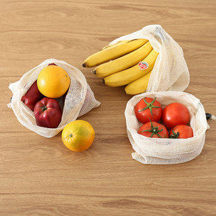 Amazon fruit mesh bag drawstring bezel vegetable cotton mesh storage bag spot cotton mesh bag supermarket shopping