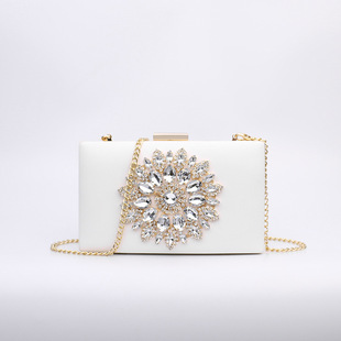 2022 New European and American Fashion Diamond-encrusted Evening Clutch Shoulder Crossbody Chain Small Bag Cross-border Crossbody Small Bag