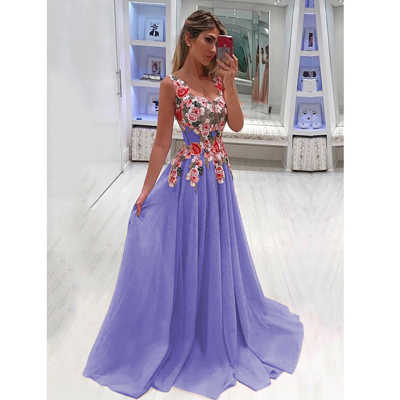 2019 AliExpress wish Explosions Sleeveless Long Dress Cross-border Supply Long Dress MI0746