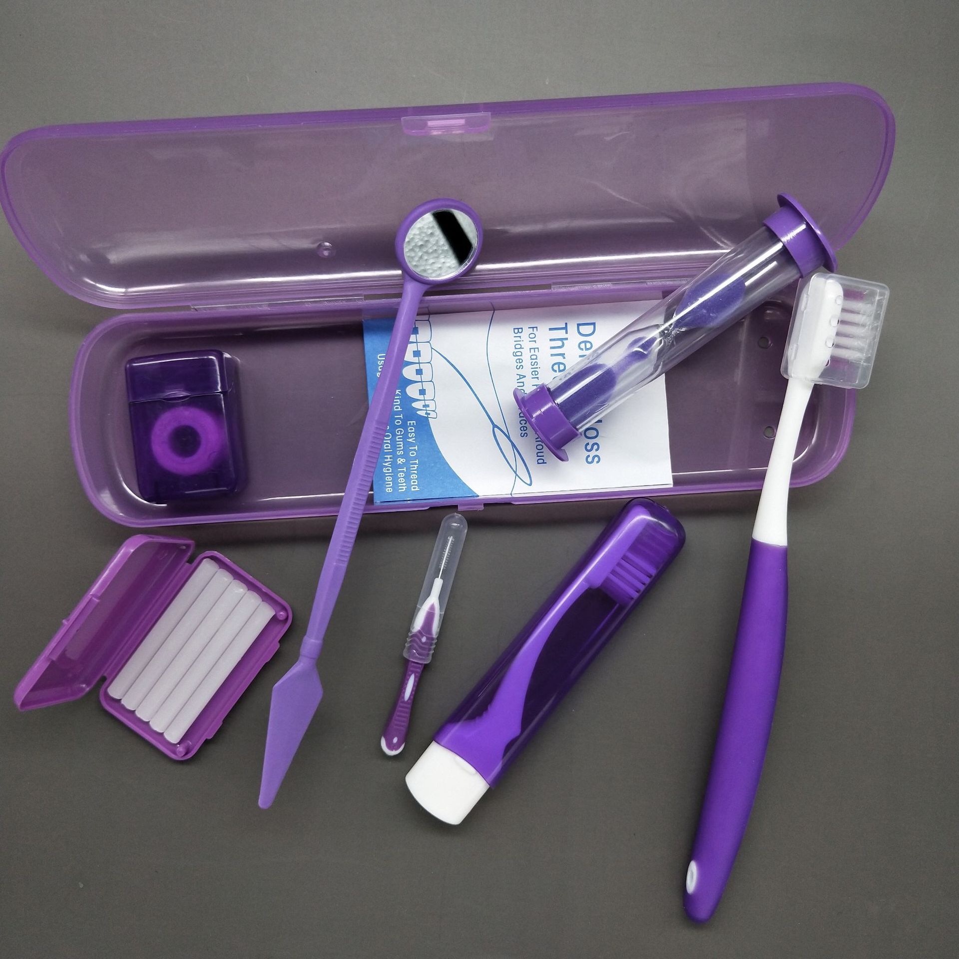Orthodontic care toothbrush orthodontic protective wax braces orthodontic care suit eight-piece set