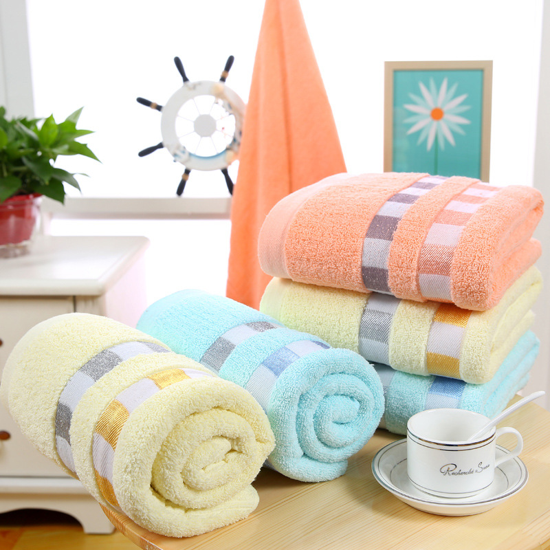 Class A large bath towel 70*140 cotton bath towel wholesale thickened gift labor protection polyester cotton LOGO beach towel supermarket class B