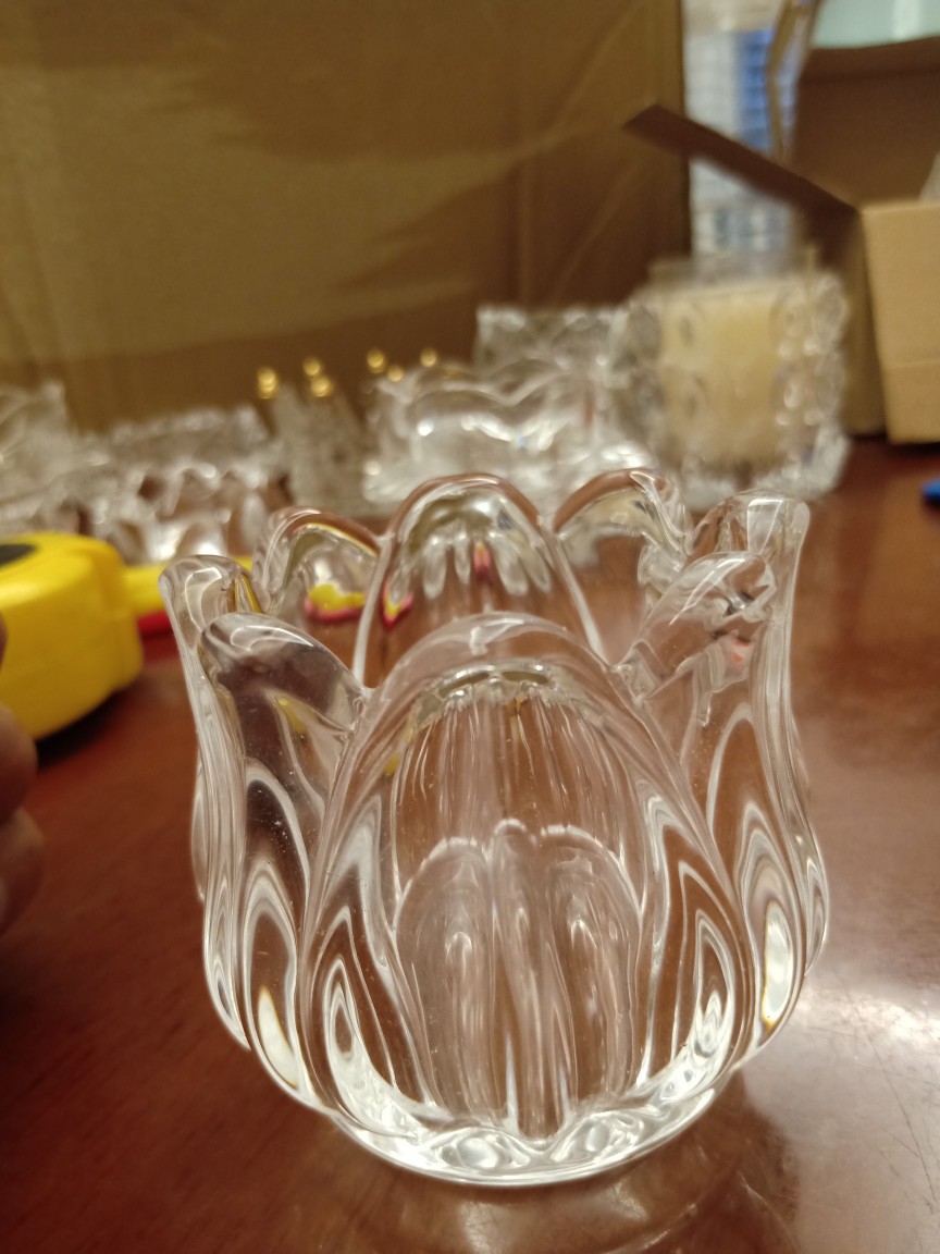 Factory direct creative flower crystal candle holder storage glass wax crystal glass candle Cup