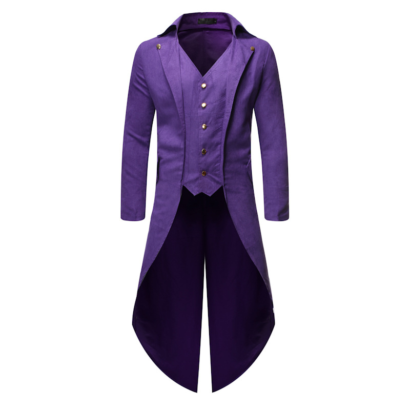 2019 foreign trade Europe and the United States wish explosions men's long sleeve solid color buttons irregular men's tuxedo BC7928
