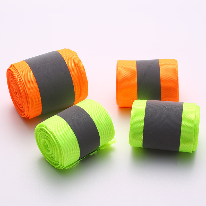 Fluorescent Green Ribbon Sewing Reflective Cloth Fluorescent Ribbon Clothing Reflective Strip Traffic Warning Belt 5cm