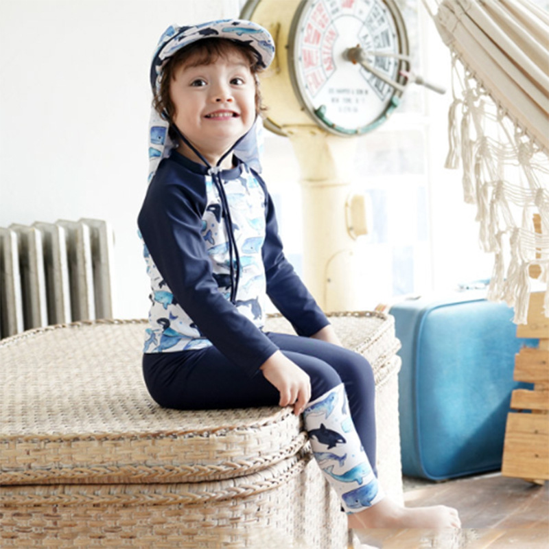 Children's Swimwear Boys' Split Children's Baby Trousers Long Sleeve Swimwear Sunshade Sunscreen Baby Boys' Swimwear